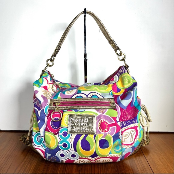 Coach Poppy Pop C Jazzy Hobo Bag Multi-Color Great Condition - Picture 1 of 15